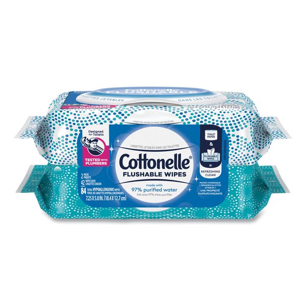 Cottonelle Fresh Care Flushable Cleansing Cloths, White, 3.73 x 5.5, 84/Pack, PK8 KCC 35970CT